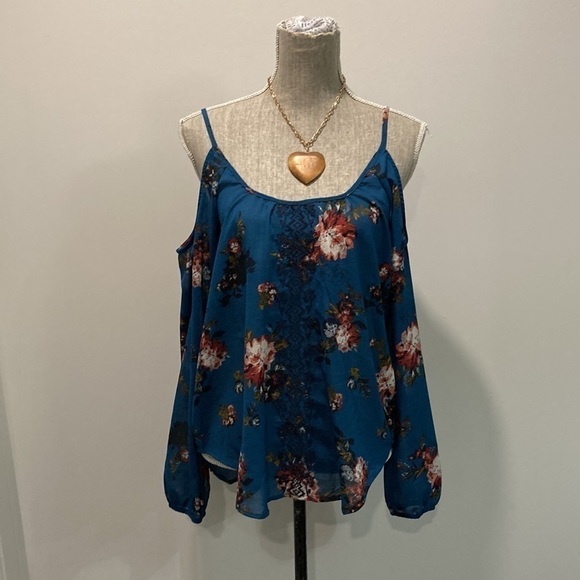 Rewind Embroidered Cold Shoulder Top - Picture 2 of 13